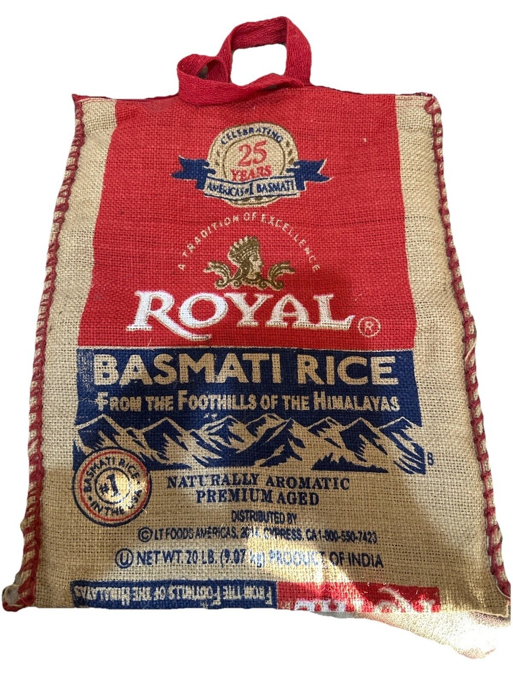 Burlap Rice Bag Tote Royal Basmati Boho Market Beach Grocery Bag